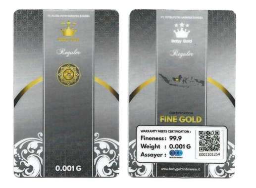 Baby Gold 0.001 gram Emas Mini Babygold Logam Mulia Minigold 0,001 Ori