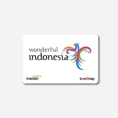 Kartu EMONEY MANDIRI Wonderful Indonesia White Putih Kumpulan Campuran Kartu Etoll e toll E Money E-