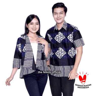 Batik Wanita Couple Bolero Atasan Wanita Simple dan Hem Kemeja Pria Garis brazil Blazer Batik Viral 