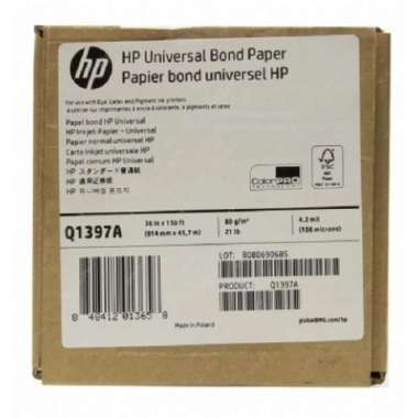 HP Media Universal Inkjet Bond Paper 36x150FSC 4.2mil Q1397A 80g/m2(21lbs) 914mm x 45.7m