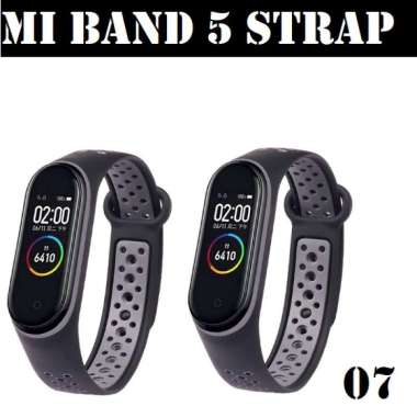 STRAP MI BAND 5 / TALI MI BAND 5 KUALITAS ORIGINAL HITAM ABU