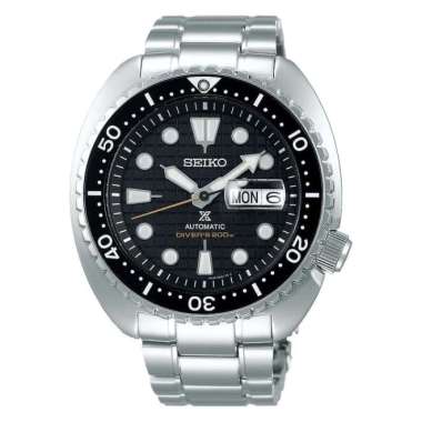 Seiko Prospex SRPE03K1 King Turtle Jam Tangan Pria Dial Black Stainless Steel Silver