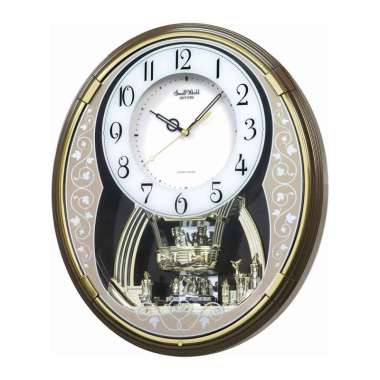 Rhythm Magic Motion 4MH853WD06 Swarovski Crystal Japan Original Jam Dinding