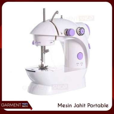 MESIN JAHIT BAJU MINI PORTABLE ADA LAMPU MINI SEWING MECHINE SM 202A Ungu
