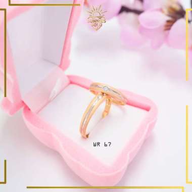 CINCIN TUNANGAN EMAS ASLI KADAR 375% KADAR 8K CINCIN COUPLE SIMPEL CANTIK MINIMALIS WR 67 16