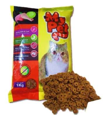 GreenPET - Makanan Kucing My PET Tuna Chiken Bentuk Donat Repack 1 Kg 1 kg