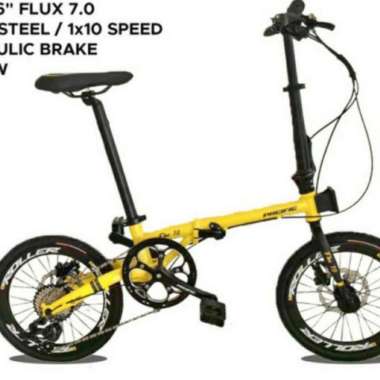 Pacific Flux 7.0 16inch hydraulic 10sp Sepeda lipat Yellow
