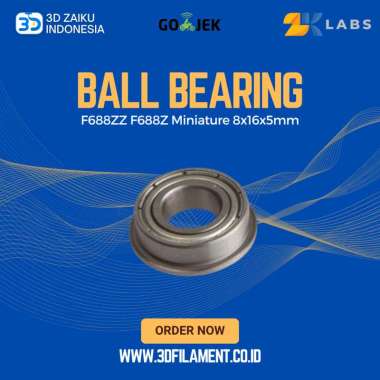 ZKLabs Ball Bearing F688ZZ F688Z Miniature 8x16x5mm Flanged Steel Silver