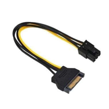Kabel Power 15 pin SATA To PCIe 6 pin Video Card VGA Express PCI-e