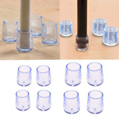 4pcs Anti-slip Round Chair Leg Cups Silicone Bar Stool Feet Covers 4x3cm 