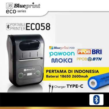 PRINTER THERMAL BLUEPRINT PORTABLE BLUETOOTH ECO SERIES [ECO58]