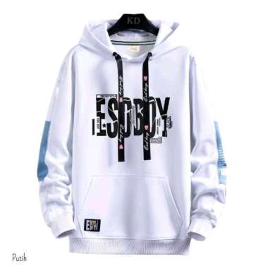 Hoodie Pria Esoboy Bahan Fleece Harga Termurah Putih L