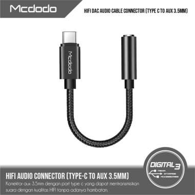 Mcdodo Type-C to DC 3.5mm Aux Hifi DAC Audio Adapter Converter CA-7560 BLACK