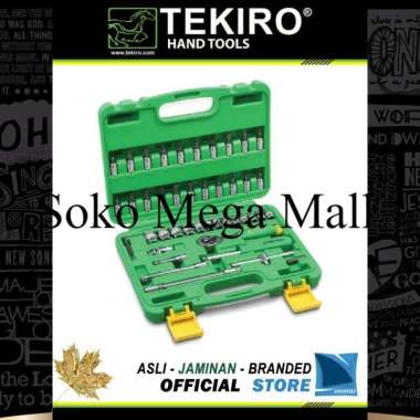 Kunci Sok Set 46 pcs Stang 1/4" inch 4~14 mm 6 PT Box Plastik TEKIRO Limited