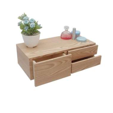 Rak Dinding Ambalan Laci Minimalis Tempel Dinding 60x20cm - Meja Rias Krem - 40x20cm
