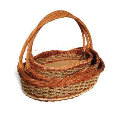 Keranjang parcel rotan / keranjang hampers rotan / keranjang seserahan S