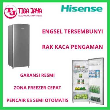 HISENSE KULKAS RR195D4IGN KULKAS 1 PINTU 150 L RR195 RR195D4IGN SILVER