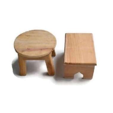 Kursi kayu pendek / kursi jongkok dingklik / bangku pendek Bulat