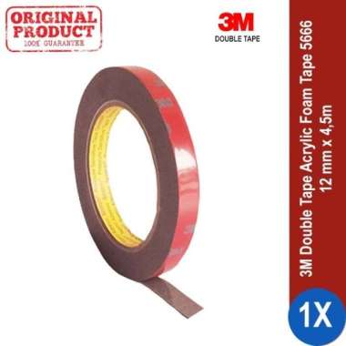 Double Tape 3M AFT Acrylic Foam Tape - Tebal 1.1 mm Size 12 mm x 4.5 m MERAH