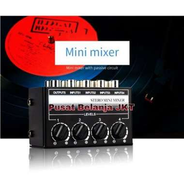 MIXER AUDIO MINI AMPLIFIER STEREO 4CHANNEL RCA INPUT WITH VOLUME Multivariasi Multicolor