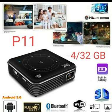 PICO P11 DLP Mini Smart Projector Android 9 4GB/32GB Airplay Miracast 5(2)Terjual 2 Produk108x Dilih
