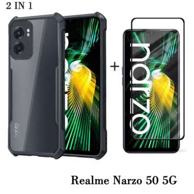 Promo Paket 2in1 Case Transparan Realme Narzo 50 5G / Narzo 50a / Narzo 50i Free Tempered Glass Laya