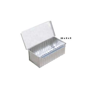 Loyang Roti Tawar Bandung Gerigi Premium Tebal / Cetakan Kue Roti Bandung (20 x 8 x 8 cm) Silver