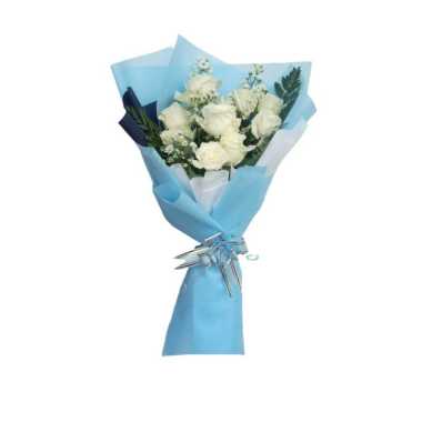 Freshcut flower buket wisuda hanbucket mawar putih Putih JABODETABEK