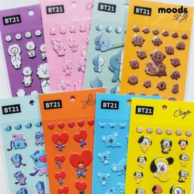 Stiker BTS 21 3D/Sticker Handphone, Buku dan Benda Lainnya/Sticker Lucu Berkarakter/Sticker Timbul B