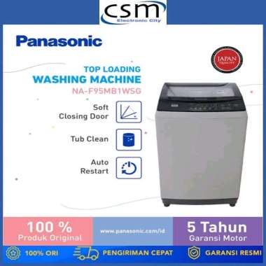 PANASONIC MESIN CUCI 9.5 KG TOP LOADING | NAF95MB1WSG | NA-F95MB1WSG GARANSI RESMI