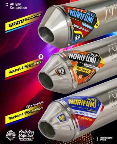 Knalpot NORIFUMI ROCKET 4 KOMPETISI KLX DTRACKER CRF 150 WR 155 ROCKET 4 SS KLX & DT 150
