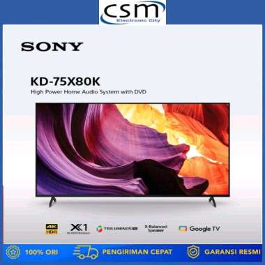 SONY Bravia KD-75X80K 75 Inch 4K UHD Smart Google Android LED TV 75X80 GARANSI RESMI