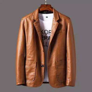 JAKET KULIT PRIA MODEL JAS NEW FORMAL - JAS BLAZER PRIA - JAKET PRIA - Dhiie's Jacket Coklat S