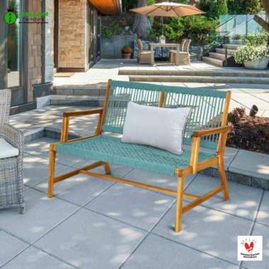 CANKA - Bench Kursi Bangku Panjang Minimalis Kayu Jati Rotan Outdoor