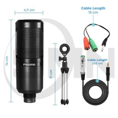MIC MAONO AU-PM360TR CONDENSER XLR PLUS STAND KIT RECORDING MIC