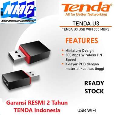 TENDA U3 USB Wireless Adapter FAST 300mbps Wifi Dongle/ Receiver N300 USB
