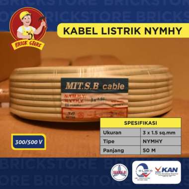 Mitsuba NYYHY NYMHY HYO 3X1,5 3X1,5 Kabel Listrik Serabut [50 m]