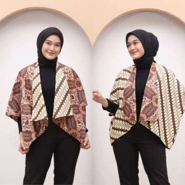 Vest Outer Bolak Balik Batik Sogan Modern Batik Wanita Outer Wanita A