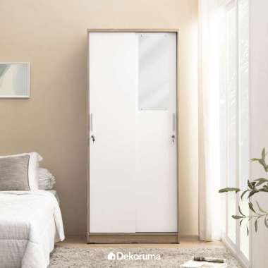 Cubic LUNA SL 80 - Dekoruma Lemari Pakaian Sliding Cokelat / Wardrobe