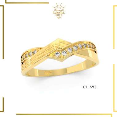 CINCIN WANITA EMAS ASLI KADAR 300 DAN KADAR 375 CINCIN EMAS MASA KINI BERKELAS CT 593 KADAR 6K