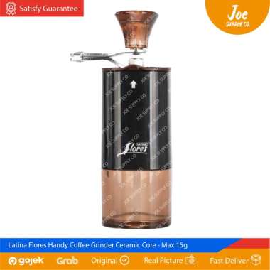 Coffee Grinder Mini Latina Flores Ceramic Core - Portable Compact Manual Grinder Hitam