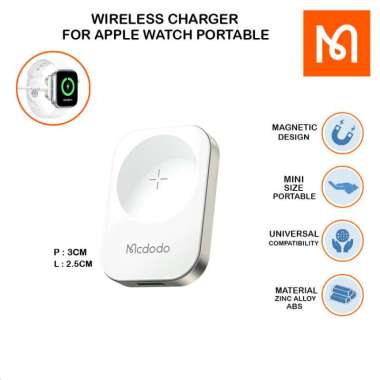 MCDODO Wireless Charger Portable Magnet Apple Watch USB C 2060 Putih