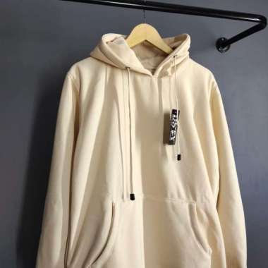 JAKET ZIPPER RESLETING HOODIE POLOS CREAM PREMIUM FLEECE TEBAL M-XXXL oblong cream XXL
