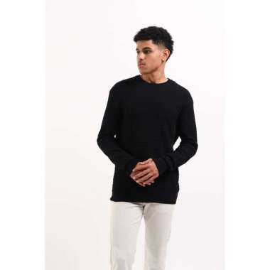 MANZONE Sweater - Knit Pria Lengan Panjang CARLO-BLACK XL