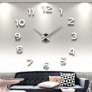 Jam Dinding 3D DIY Angka Latin Minimalis - Jam Dinding Raksasa - Jam Dinding DIY - Giant Clock - Jam