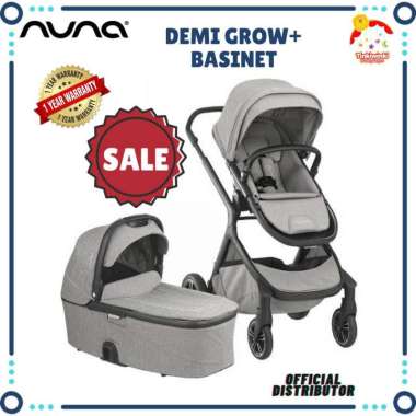 Bundle Stroller Nuna Demi Grow + Basinet (Aspen,Caviar,Frost)
