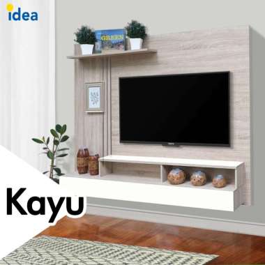 IDEA Wall Unit Kayu Rak TV Gantung Buffet TV Backdrop TV Modern Minimalis - TALLINN Sonoma & White S