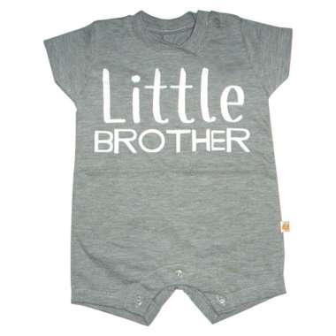 PLEU Kodok Little Brother Baju Jumper/Jumpsuit Bayi Laki 6 bulan Abu-abu