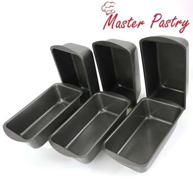 Master Pastry Non-Stick Loaf Pan Large 28 cm x 15 cm SET 6 PCS / Loyang Kue Anti Lengket Silver