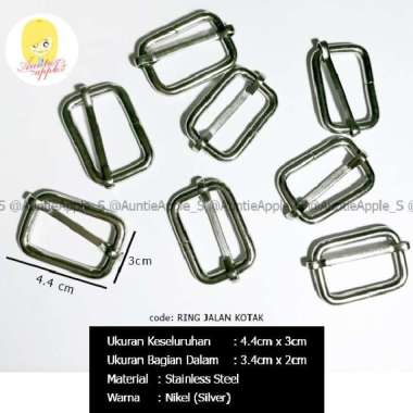 RING JALAN KOTAK 4.4cm/ADJUSTER STRAP BAG/RING JALAN TALI TAS/STAINLES